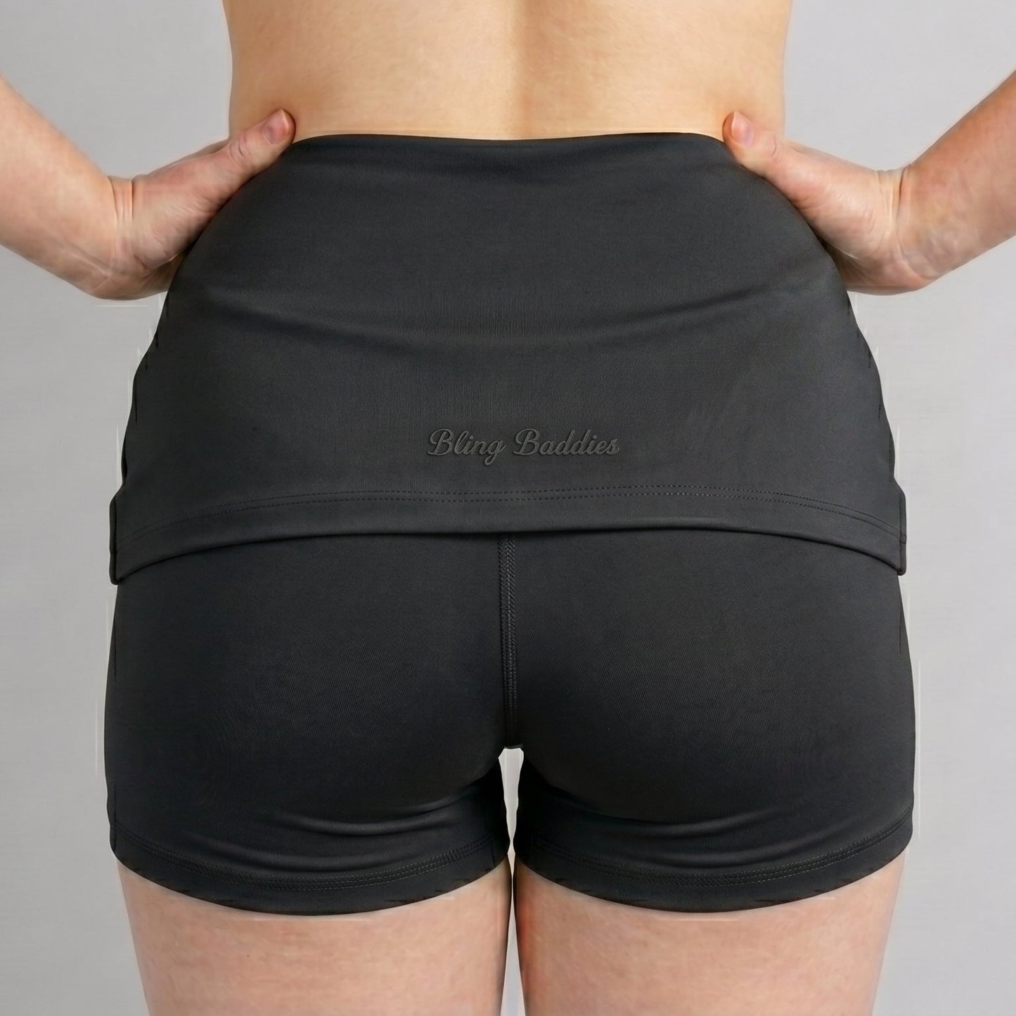 Summer Limited Collection ✦ Hidden Scrunch Foldover Shorts (Black)
