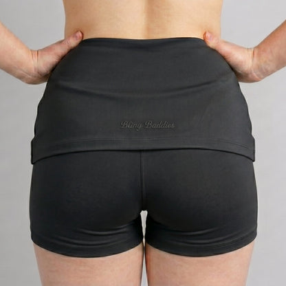 Summer Limited Collection ✦ Hidden Scrunch Foldover Shorts (Black)