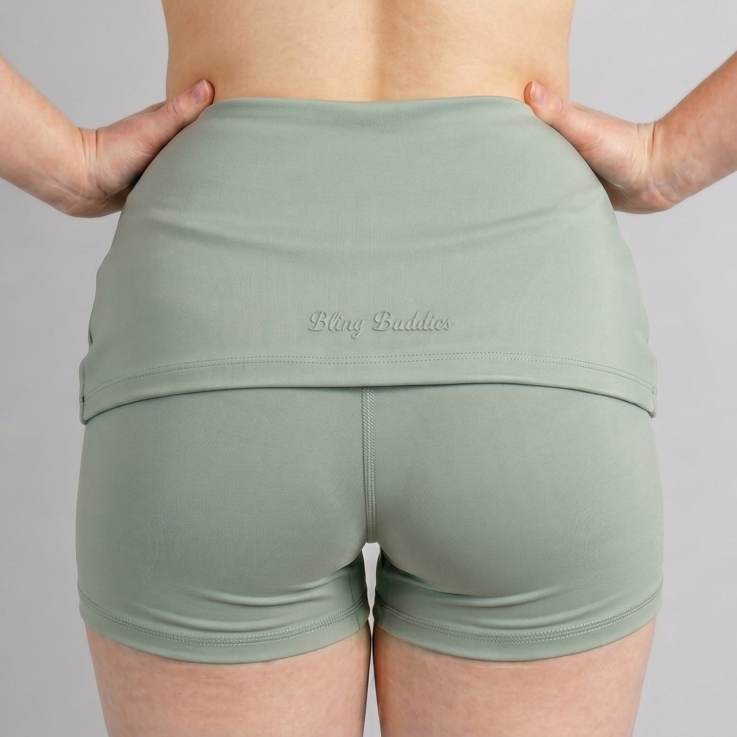 Summer Limited Collection ✦ Hidden Scrunch Foldover Shorts (Matcha)