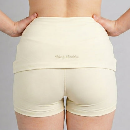 Summer Limited Collection ✦ Hidden Scrunch Foldover Shorts (Vanilla)
