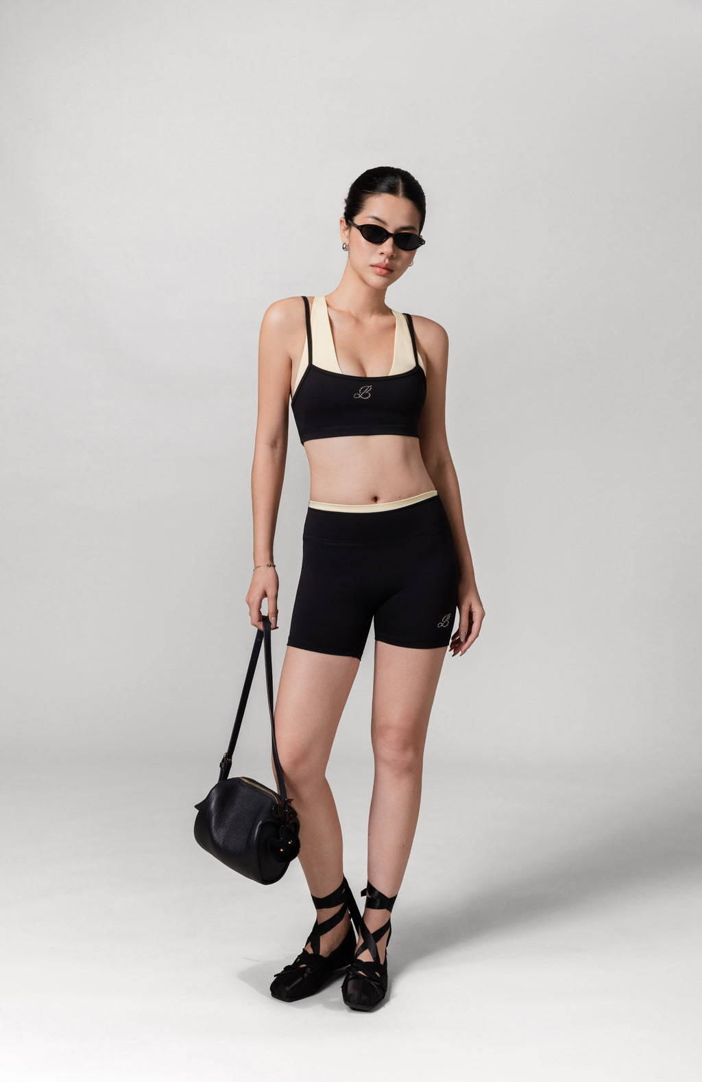 Rhinestone MIA High Support Double-Layered Bra ✦ Midnight Collection