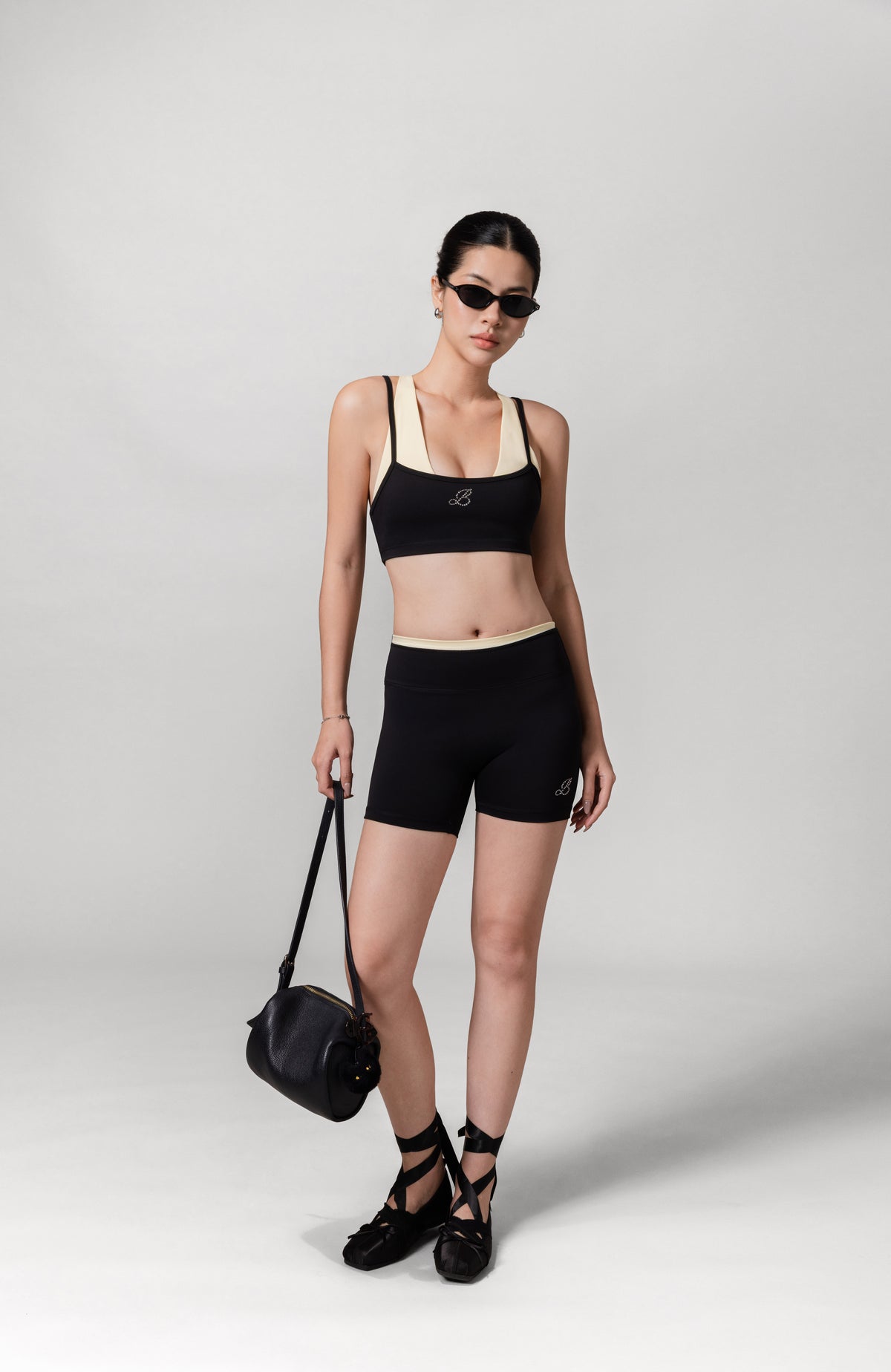 Rhinestone MIA High Support Double-Layered Bra ✦ Midnight Collection