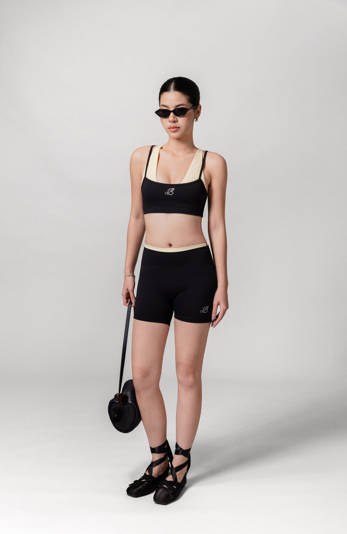 Rhinestone MIA High Support Double-Layered Bra ✦ Midnight Collection