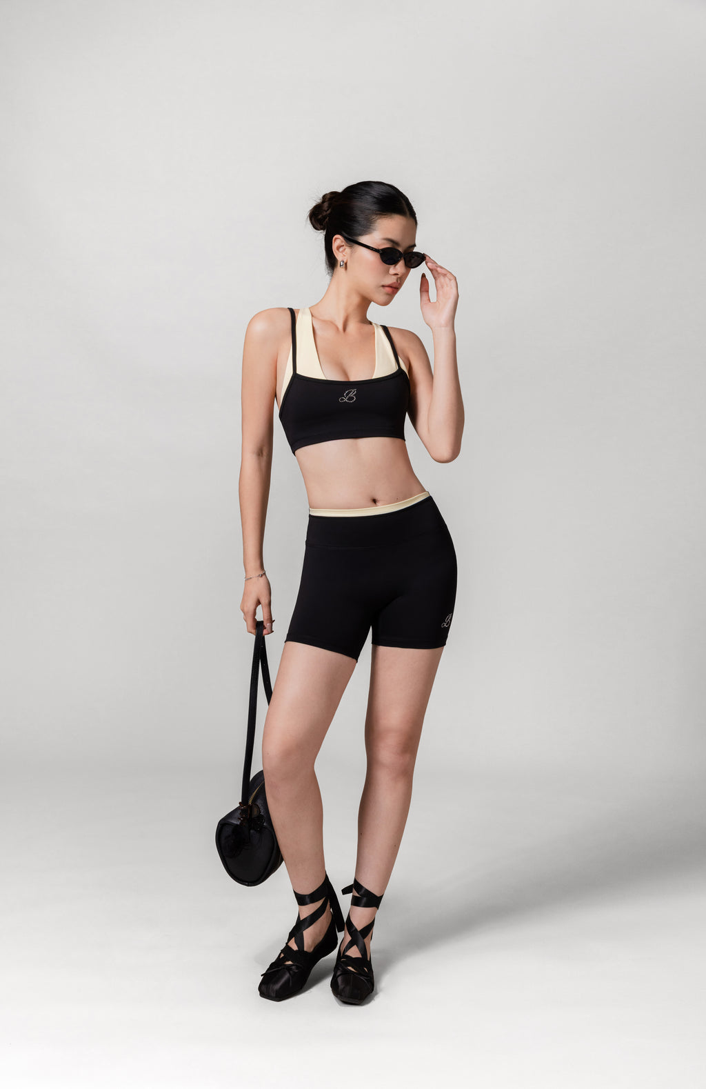 Rhinestone MIA High Support Double-Layered Bra ✦ Midnight Collection