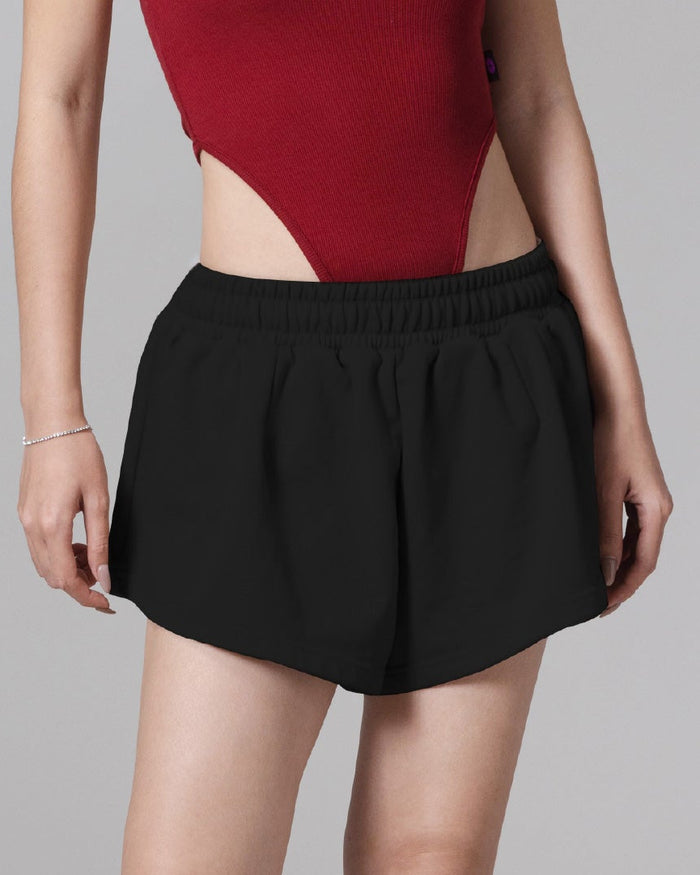 Rhinestone KISSES Mid-Rise Mini Shorts ✦ Midnight Collection
