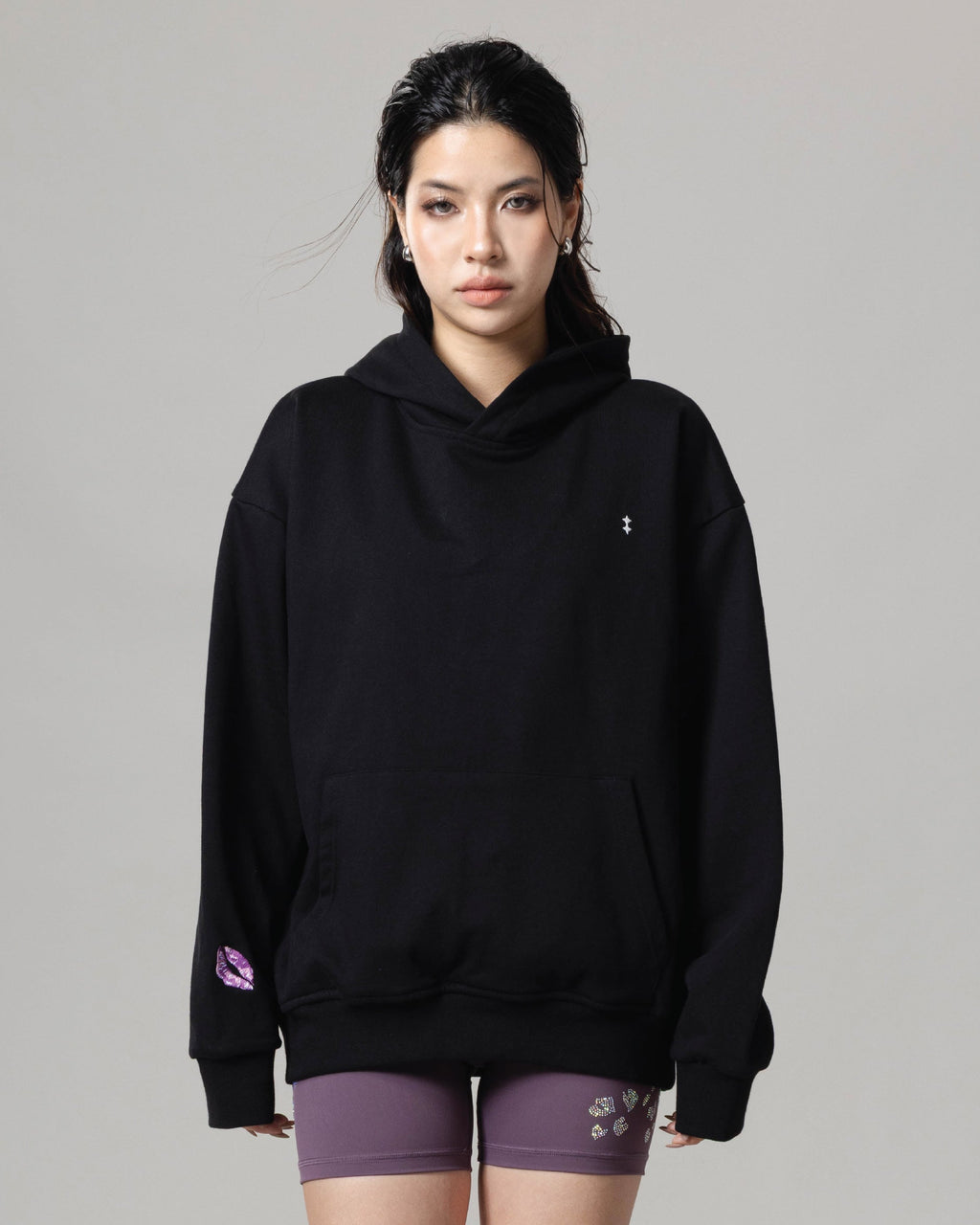 Rhinestone KISSES Hoodie ✦ Midnight Collection