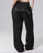 Rhinestone KISSES Oversized Straight Leg Jogger ✦ Midnight Collection