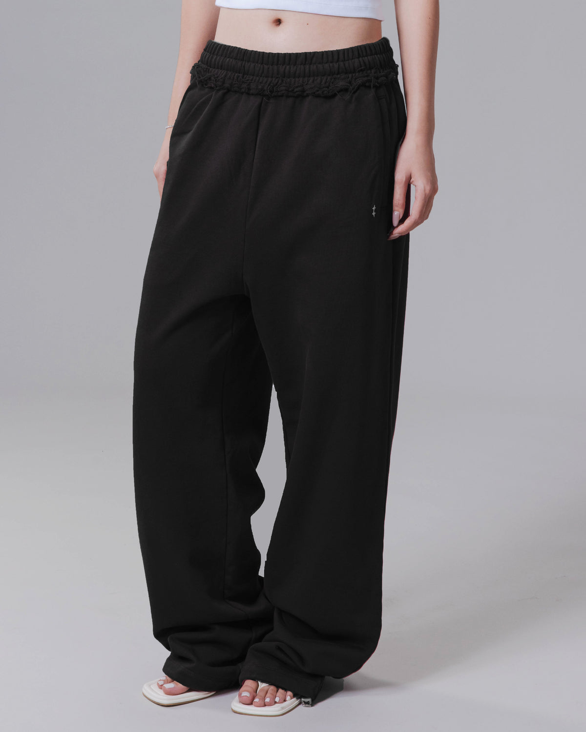 Rhinestone KISSES Oversized Straight Leg Jogger ✦ Midnight Collection