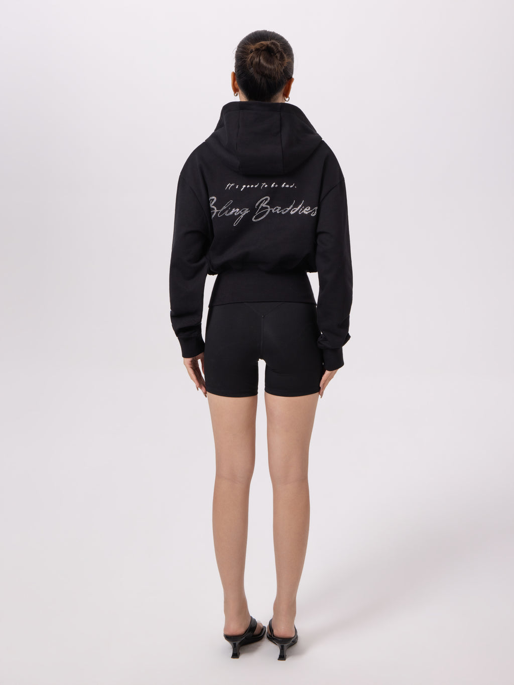 Rhinestone KISSES Zip Hoodie ✦ Midnight Collection